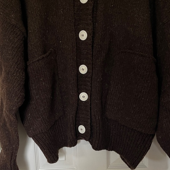 Babaa cardigan no11 earth Brown Wool Button-Up Cardigan - OS - Picture 6 of 12